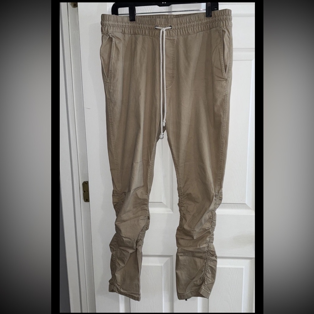 H&M Divided Cargo Pants Khaki Mens Size 36/32 With Ankle Zipper